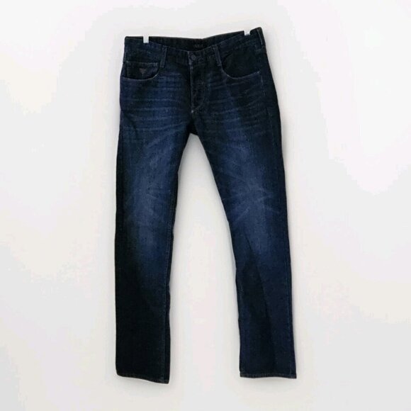 Guess Jeans Men 34 x 32 Navy Vermont Slim Straight Pockets Cotton Preppy Western - Picture 1 of 16